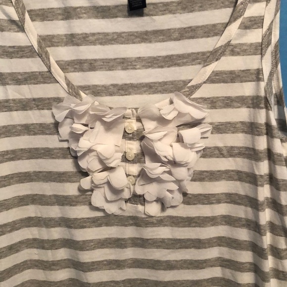 Tommy Hilfiger top. Gray/white stripe.size small - Picture 2 of 3